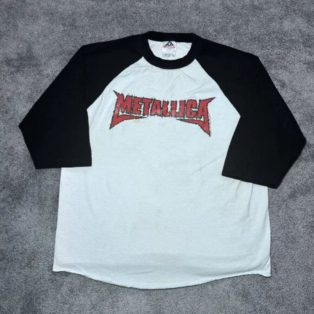 Vintage Metallica Baseball Shirt 2003 Y2K Black & White SZ L Men's Large